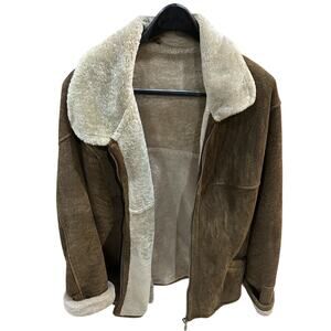 Original Milestone Lambskin Lammfell Leather Jacket Lederjacke Size 52